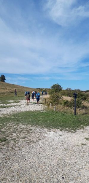 walkers making the final ascent to Ivinghoe Beacon walkers making the final ascent to Ivinghoe Beacon